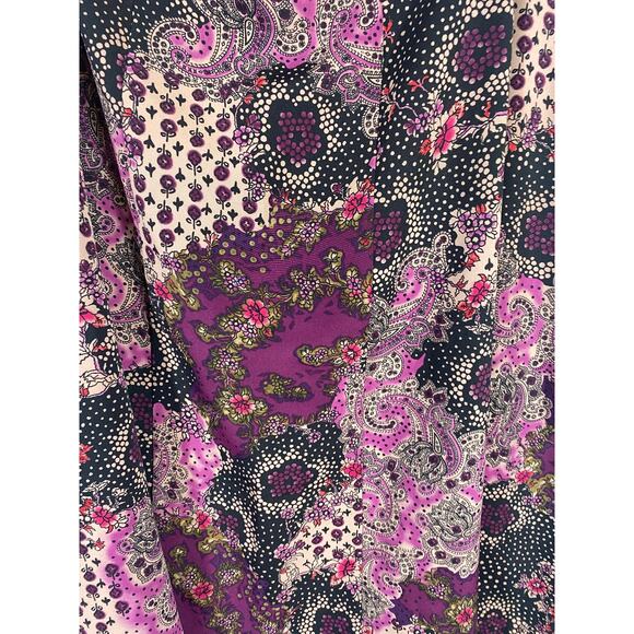 Sag Harbor Skirt 18W 20W Purple Black Floral Patchwork Peasant Gypsy Career Y2K - Picture 4 of 9